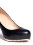 Detail View - Click To Enlarge - VALENTINO GARAVANI - Studded-rim leather platform pumps