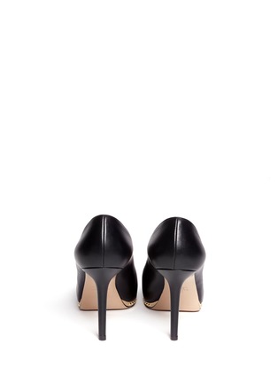 Back View - Click To Enlarge - VALENTINO GARAVANI - Studded-rim leather platform pumps