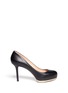 Main View - Click To Enlarge - VALENTINO GARAVANI - Studded-rim leather platform pumps