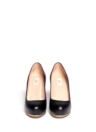 Figure View - Click To Enlarge - VALENTINO GARAVANI - Studded-rim leather platform pumps