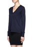 Front View - Click To Enlarge - THEORY - Side slit silk back sweater