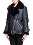 Front View - Click To Enlarge - ACNE STUDIOS - 'Velocite' lamb shearling leather jacket