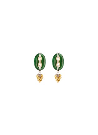 Main View - Click To Enlarge - SAMUEL KUNG - Diamond jade 18k gold earrings