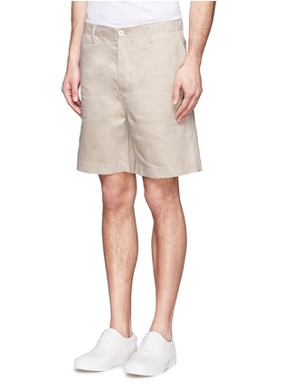 Front View - Click To Enlarge - SACAI - Cotton-linen shorts