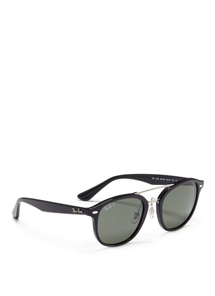 Figure View - Click To Enlarge - RAY-BAN - 'RB2183' metal double bridge acetate polarised sunglasses