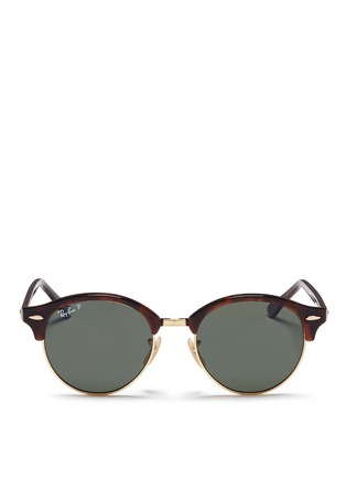 Main View - Click To Enlarge - RAY-BAN - 'Clubround' tortoiseshell acetate browline sunglasses