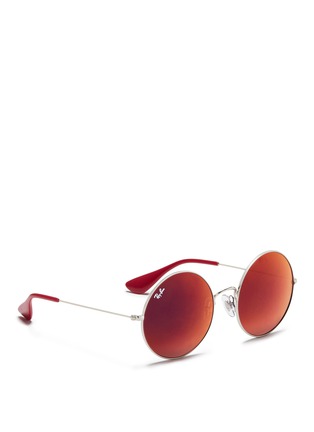 Figure View - Click To Enlarge - RAY-BAN - 'Ja-Jo' metal round mirror sunglasses