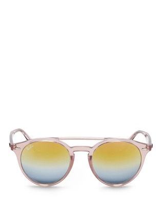Main View - Click To Enlarge - RAY-BAN - RB4279 clear plastic double bridge gradient mirror sunglasses