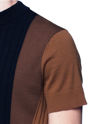 Detail View - Click To Enlarge - NEIL BARRETT - Colourblock slim fit cotton sweater
