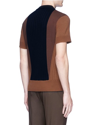 Back View - Click To Enlarge - NEIL BARRETT - Colourblock slim fit cotton sweater