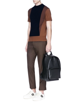 Figure View - Click To Enlarge - NEIL BARRETT - Colourblock slim fit cotton sweater
