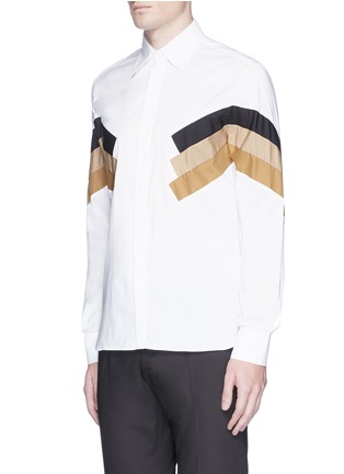 Front View - Click To Enlarge - NEIL BARRETT - 'Retro Modernist' patch poplin shirt