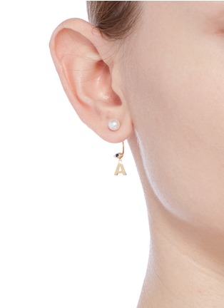 Figure View - Click To Enlarge - DELFINA DELETTREZ - ABC Micro Eye Piercing' freshwater pearl 18k yellow gold single earring – A