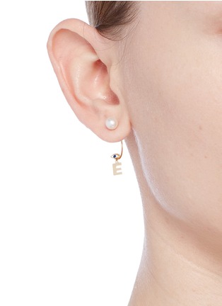 Figure View - Click To Enlarge - DELFINA DELETTREZ - ABC Micro Eye Piercing' freshwater pearl 18k yellow gold single earring – E