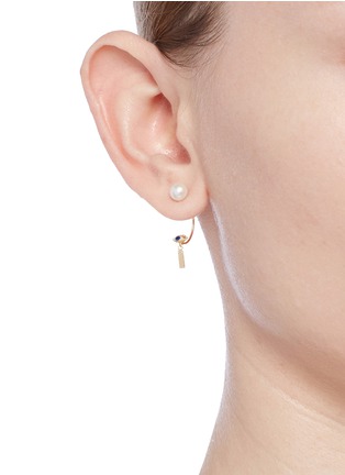 Figure View - Click To Enlarge - DELFINA DELETTREZ - ABC Micro Eye Piercing' freshwater pearl 18k yellow gold single earring – I
