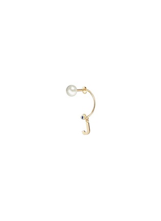 Main View - Click To Enlarge - DELFINA DELETTREZ - ABC Micro Eye Piercing' freshwater pearl 18k yellow gold single earring – J
