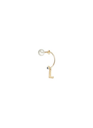 Main View - Click To Enlarge - DELFINA DELETTREZ - 'ABC Micro Eye Piercing' freshwater pearl 18k yellow gold single earring – L