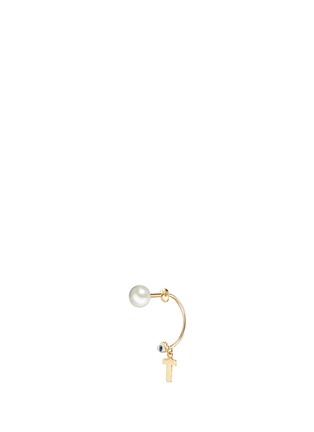 Main View - Click To Enlarge - DELFINA DELETTREZ - ABC Micro Eye Piercing' freshwater pearl 18k yellow gold single earring – T