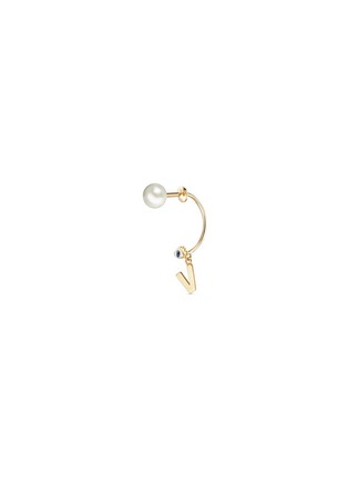 Main View - Click To Enlarge - DELFINA DELETTREZ - ABC Micro Eye Piercing' freshwater pearl 18k yellow gold single earring – V