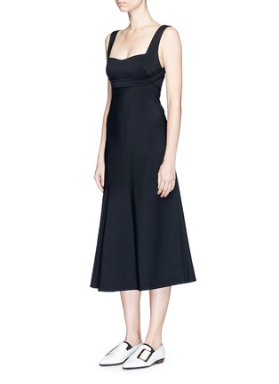 Front View - Click To Enlarge - VICTORIA BECKHAM - Crepe flare dress