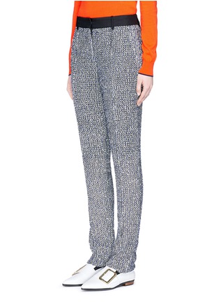 Front View - Click To Enlarge - VICTORIA BECKHAM - Flecked bouclé tweed slim fit pants