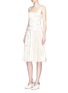 Figure View - Click To Enlarge - VICTORIA BECKHAM - Pleated velvet skirt satin bustier dress