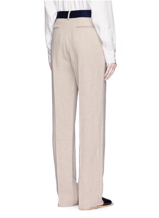 Back View - Click To Enlarge - VICTORIA BECKHAM - Foldover front relaxed linen pants