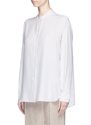 Front View - Click To Enlarge - VICTORIA BECKHAM - Stripe silk crepe relaxed shirt