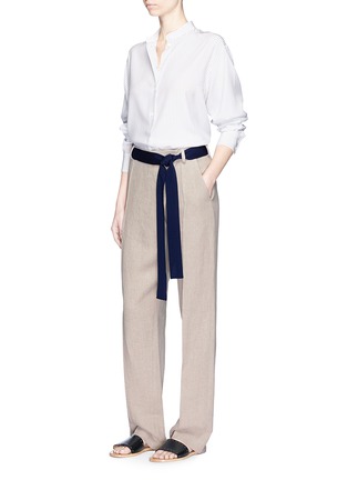 Figure View - Click To Enlarge - VICTORIA BECKHAM - Stripe silk crepe relaxed shirt
