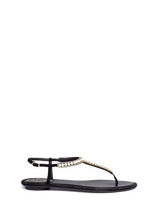 Main View - Click To Enlarge - RENÉ CAOVILLA - Faux pearl strass embellished leather thong sandals