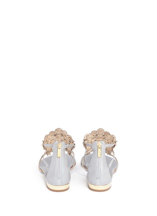 Back View - Click To Enlarge - RENÉ CAOVILLA - Floral strass embellished caged leather sandals