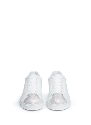 Front View - Click To Enlarge - RENÉ CAOVILLA - Strass toe cap patent leather sneakers