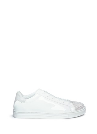 Main View - Click To Enlarge - RENÉ CAOVILLA - Strass toe cap patent leather sneakers