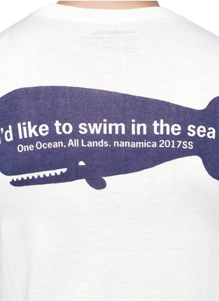 Detail View - Click To Enlarge - NANAMICA - Whale slogan print loopwheel COOLMAX® T-shirt