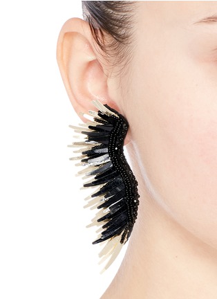 Figure View - Click To Enlarge - MIGNONNE GAVIGAN - 'Madeline' beaded sequin feather earrings