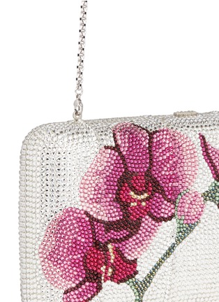 Detail View - Click To Enlarge - JUDITH LEIBER - 'Ridged Rectangle Orchid' crystal pavé minaudière