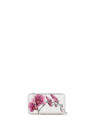 Main View - Click To Enlarge - JUDITH LEIBER - 'Ridged Rectangle Orchid' crystal pavé minaudière