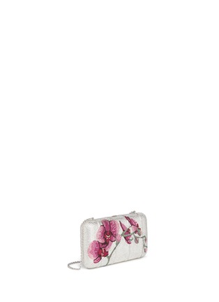Figure View - Click To Enlarge - JUDITH LEIBER - 'Ridged Rectangle Orchid' crystal pavé minaudière
