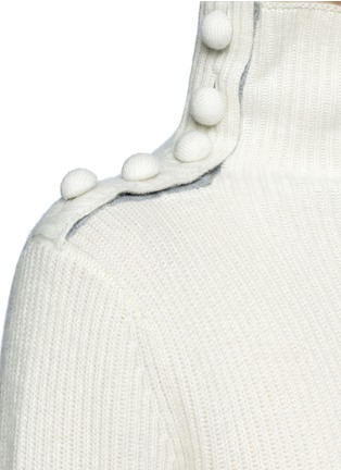 Detail View - Click To Enlarge - CRUSH COLLECTION - x Du Juan button shoulder turtleneck cashmere sweater