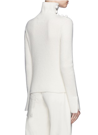 Back View - Click To Enlarge - CRUSH COLLECTION - x Du Juan button shoulder turtleneck cashmere sweater