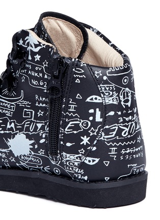 Detail View - Click To Enlarge - AKID - 'Jasper' Egyptian doodle print leather toddler sneaker