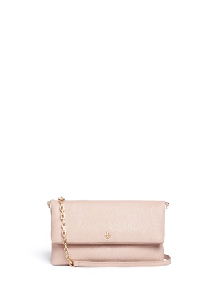 Main View - Click To Enlarge - TORY BURCH - 'Thea' pebbled leather foldover crossbody