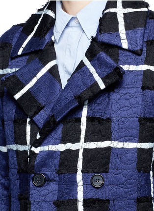 Detail View - Click To Enlarge - 73037 - Threaded tartan check double-breasted coat
