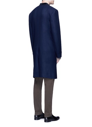 Back View - Click To Enlarge - BOGLIOLI - Velvet collar wool-cashmere herringbone coat