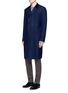 Figure View - Click To Enlarge - BOGLIOLI - Velvet collar wool-cashmere herringbone coat