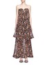 Main View - Click To Enlarge - 72723 - Layered floral print strapless silk dress