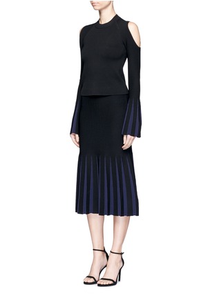 Figure View - Click To Enlarge - 72723 - Pleat effect Milano knit skirt