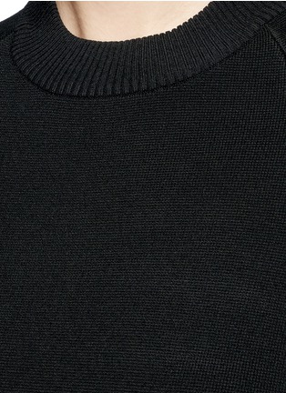 Detail View - Click To Enlarge - 72723 - Pleat effect cuff cold shoulder sweater