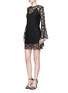 Figure View - Click To Enlarge - 72723 - Floral wreath lace bell sleeve dress