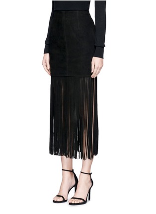 Front View - Click To Enlarge - 72723 - Fringe suede skirt